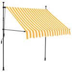 Vidaxl auvent manuel rtractable avec led 100 cm blanc et orange