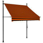 Vidaxl auvent manuel r�tractable avec led 150 cm orange et marron
