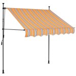 Vidaxl auvent manuel rtractable avec led 200 cm jaune et bleu