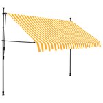 Vidaxl auvent manuel rtractable avec led 250 cm blanc et orange