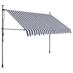 Vidaxl auvent manuel rtractable avec led 250 cm bleu et blanc