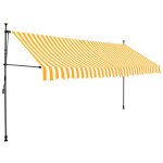 Vidaxl auvent manuel r�tractable avec led 350 cm blanc et orange