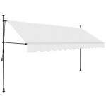 Vidaxl auvent manuel rtractable avec led 350 cm crme