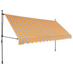 Vidaxl auvent manuel rtractable avec led 350 cm jaune et bleu