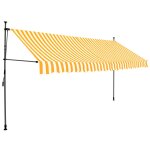 Vidaxl auvent manuel r�tractable avec led 400 cm blanc et orange