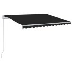 Vidaxl auvent manuel r�tractable avec led 400x300 cm anthracite