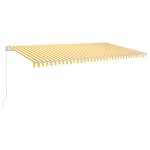 Vidaxl auvent manuel rtractable avec led 600x350 cm jaune et blanc