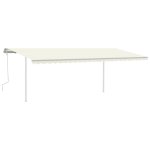 Vidaxl auvent manuel rétractable avec led 6x3, 5 m crème Vidaxl auvent manuel rétractable avec led 6x3, 5 m crème