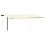 Vidaxl auvent manuel rétractable avec led 6x3, 5 m crème Vidaxl auvent manuel rétractable avec led 6x3, 5 m crème