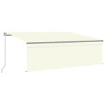 Vidaxl auvent manuel rtractable avec store et led 4x3 m crme