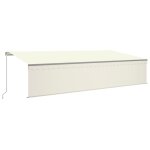Vidaxl auvent manuel rtractable avec store et led 6x3 m crme