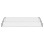 Vidaxl auvent de porte gris et transparent 150x80 cm pc