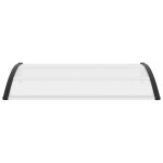 Vidaxl auvent de porte noir et transparent 150x80 cm pc
