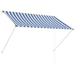 Vidaxl auvent rtractable 200x150 cm bleu et blanc