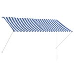 Vidaxl auvent rtractable 250x150 cm bleu et blanc
