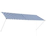 Vidaxl auvent rtractable 300x150 cm bleu et blanc