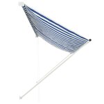 Vidaxl auvent rtractable 350x150 cm bleu et blanc