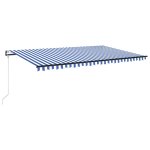 Vidaxl auvent rétractable automatique 500x350 cm bleu et blanc Vidaxl auvent rétractable automatique 500x350 cm bleu et blanc