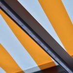 Vidaxl auvent rtractable capteur de vent led 300x250cm jaune et blanc