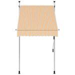 Vidaxl auvent rtractable manuel 100 cm rayures oranges et blanches