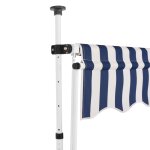 Vidaxl auvent rtractable manuel 150 cm rayures bleues et blanches