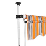 Vidaxl auvent rtractable manuel 150 cm rayures jaunes et bleues