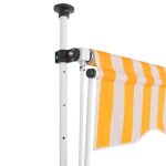 Vidaxl auvent rtractable manuel 150 cm rayures oranges et blanches