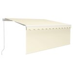 Vidaxl auvent rtractable manuel avec store et led 3, 5x2, 5 m crme