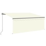 Vidaxl auvent rtractable manuel avec store et led 3, 5x2, 5 m crme
