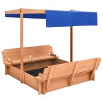 Vidaxl bac à sable avec toit bois de sapin 112x112x112 cm Vidaxl bac à sable avec toit bois de sapin 112x112x112 cm