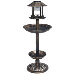 Vidaxl bain dcoratif pour oiseaux  led  nergie solaire plastique