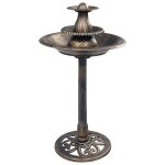 Vidaxl bain pour oiseaux avec fontaine bronze 50x91 cm plastique