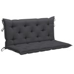 Vidaxl balancelle avec coussin anthracite 120 cm bois de teck solide