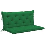 Vidaxl balancelle avec coussin vert 120 cm bois de teck solide