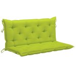 Vidaxl balancelle avec coussin vert vif 120 cm bois de teck solide
