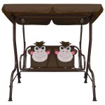 Vidaxl balancelle pour enfants marron 115x75x110 cm tissu