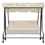 Vidaxl balancelle d'ext�rieur avec auvent blanc sable