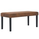 Vidaxl banc 106 cm marron similicuir daim