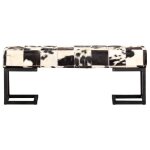 Vidaxl banc 110 cm noir patchwork cuir vritable de chvre