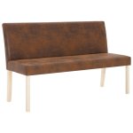 Vidaxl banc 139, 5 cm marron similicuir daim