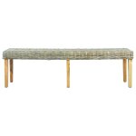 Vidaxl banc 160 cm rotin naturel kubu et bois de manguier massif