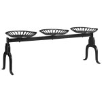 Vidaxl banc  3 places 155 cm noir fonte