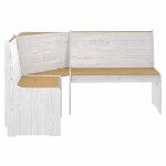 Vidaxl banc d'angle de jardin 151 cm pin solide marron miel et blanc