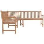 Vidaxl banc d'angle de jardin 202x202x90 cm bois de teck solide