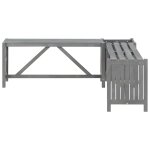 Vidaxl banc d'angle de jardin et jardini�re 117 cm bois d'acacia gris