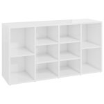 Vidaxl banc  chaussures blanc brillant 103x30x54, 5 cm agglomr