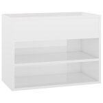 Vidaxl banc  chaussures blanc brillant 60x30x45 cm agglomr