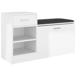 Vidaxl banc  chaussures blanc brillant 94, 5x31x57 cm agglomr