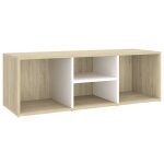 Vidaxl banc  chaussures blanc et chne sonoma 105x35x35 cm agglomr