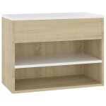 Vidaxl banc  chaussures blanc et chne sonoma 60x30x45 cm agglomr